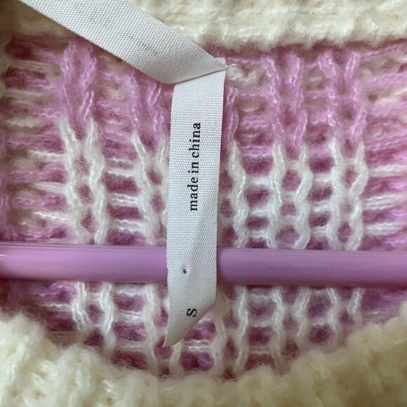 Dreamers by Debut Checkered Heart Sweater Womens S Chunky Knit NWT - Picture 4 of 8